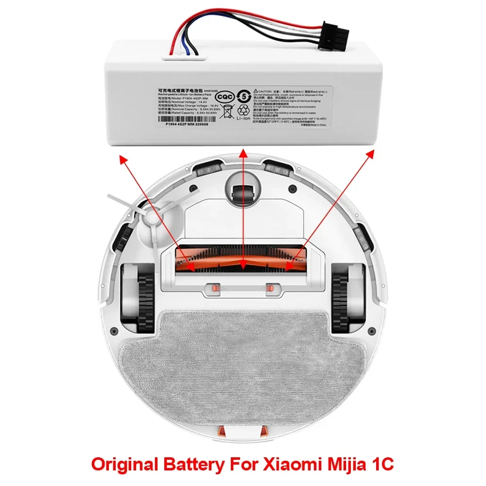 

Original for Xiaomi Robot Battery 1C P1904-4S1P-MM Mijia Mi Vacuum Cleaner Sweeping Mopping Robot Replacement Battery G1 14.4v