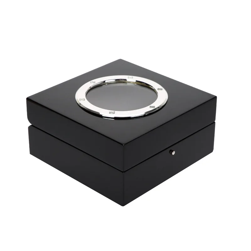 High-end watch box Black lacquer watch packaging gift box Wooden box PU leather jewelry storage box watch boxes