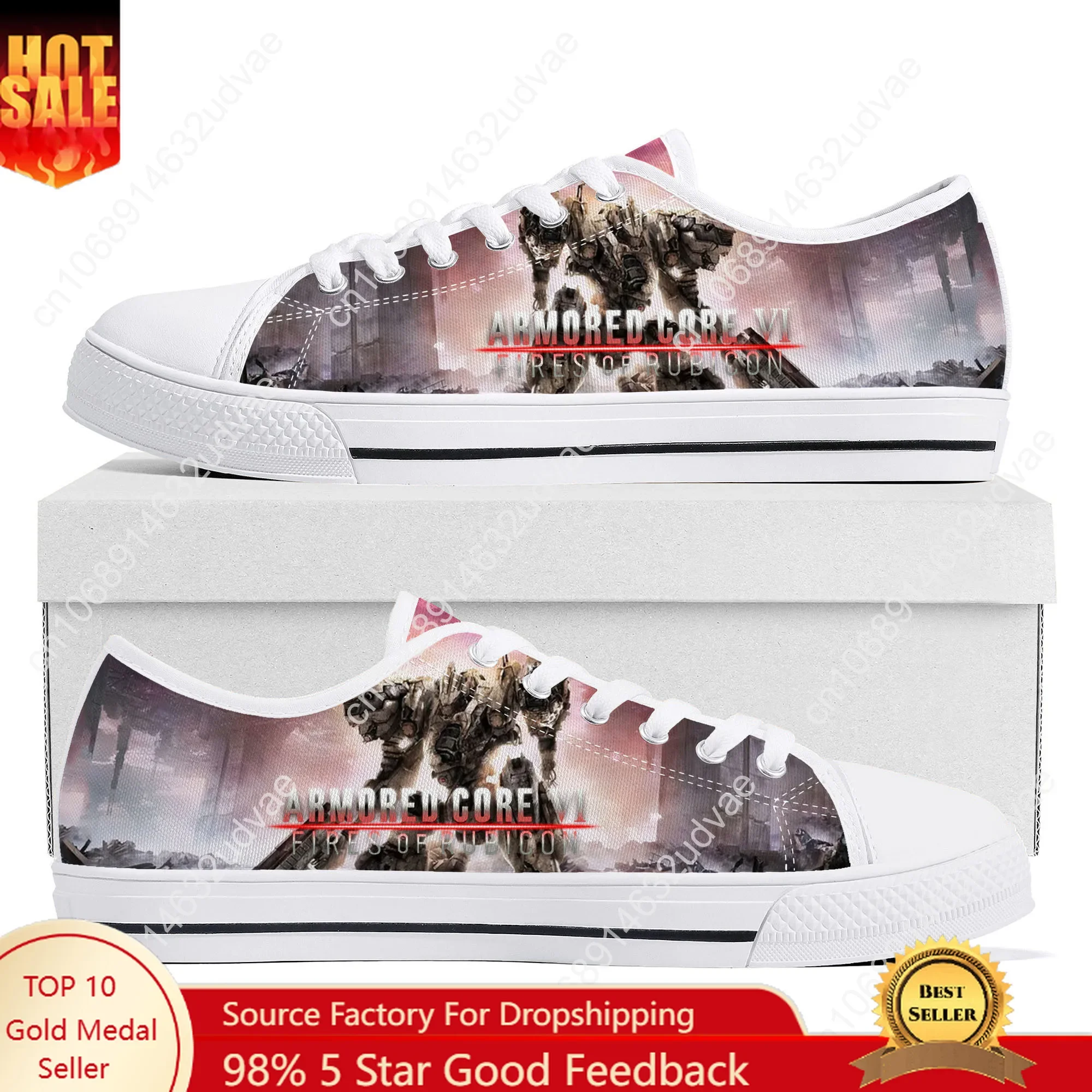 

Armored Core VI Fires of Rubicon Sneakers Low Top Shoes Men Women Teenager Canvas Sneaker Custom Made Shoes Customize Shoe White