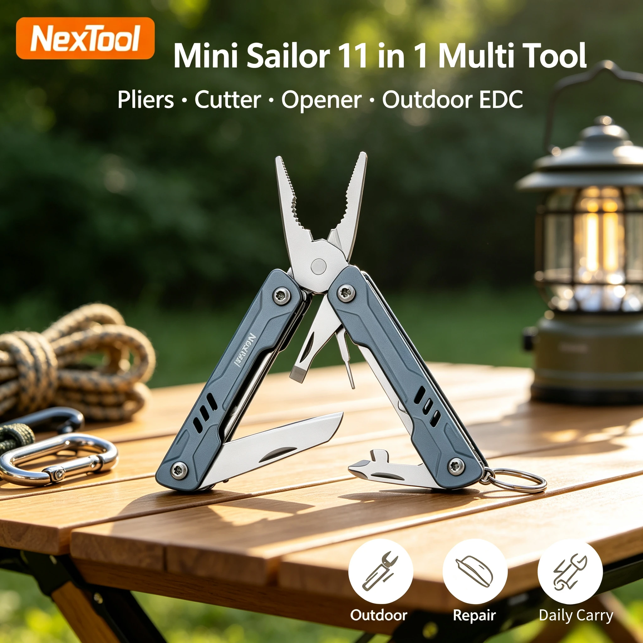 NexTool S11 11 In 1 Mini Sailor Pliers Multi Tool Pocket Knife Folding Tools Outdoor Wire Cutters Card Pin Screwdriver Scissors