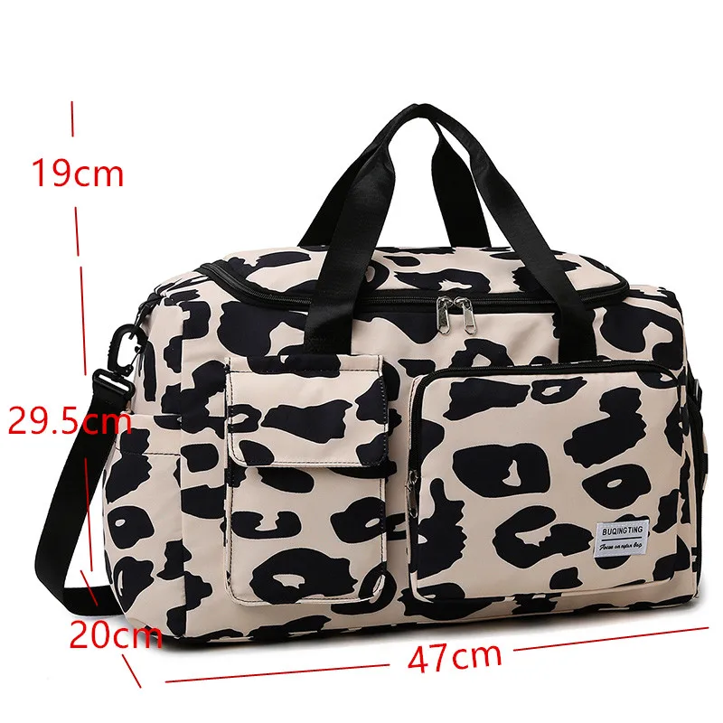 

Leopard Leisure Or Travel Bags For Women Large Capacity Nylon Shoulder Bags Unisex An Overnight Bag Fashion Handbags For Man