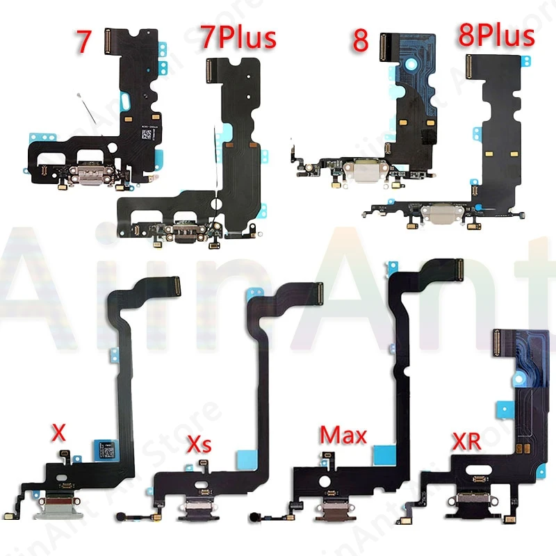 AiinAnt USB Port Ładowarka Złącze stacji dokującej Mikrofon Elastyczny kabel do ładowania iPhone 7 8 Plus Xs Max X XR Dock Charging Flex