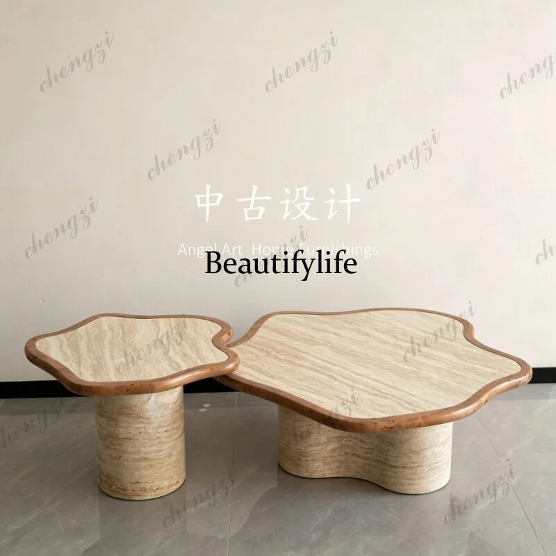 room living room travertine special-shaped tree tumor bark creative personality child and mother coffee table combination
