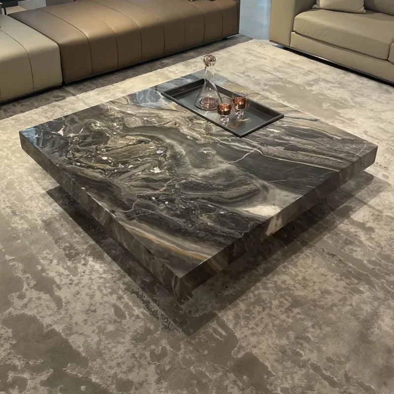 Italian Minimalist Luxury Coffee Table Rock Slab Modern Japanese Simple Square Coffee Table Stores Meubles Lounge Furniture