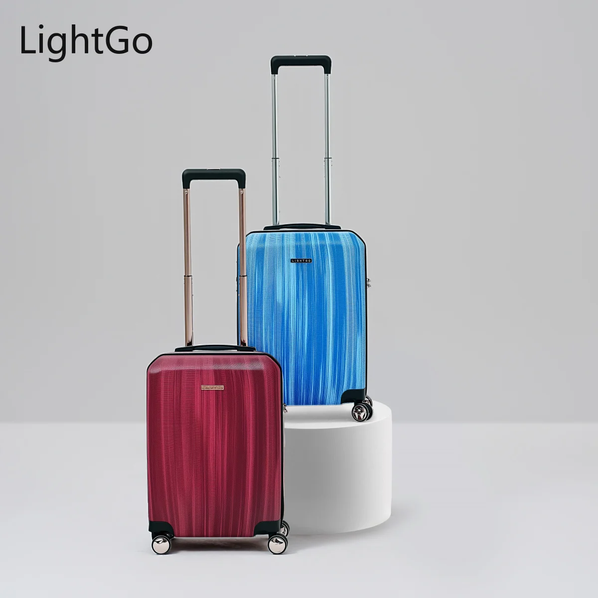 

LIGHTGO 20 Inch Anti-Bacterial Red Hardshell Luggage Suitcase Carry On Trolley Case with 360° Spinner Wheels Large Capacity