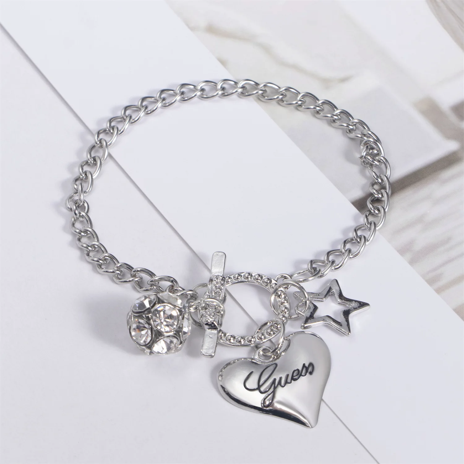 New Arrival Love Heart Charms Bracelets for Women Gold Silver Color Bracelet Bangle Jewelry Europe American Style Gift image 3