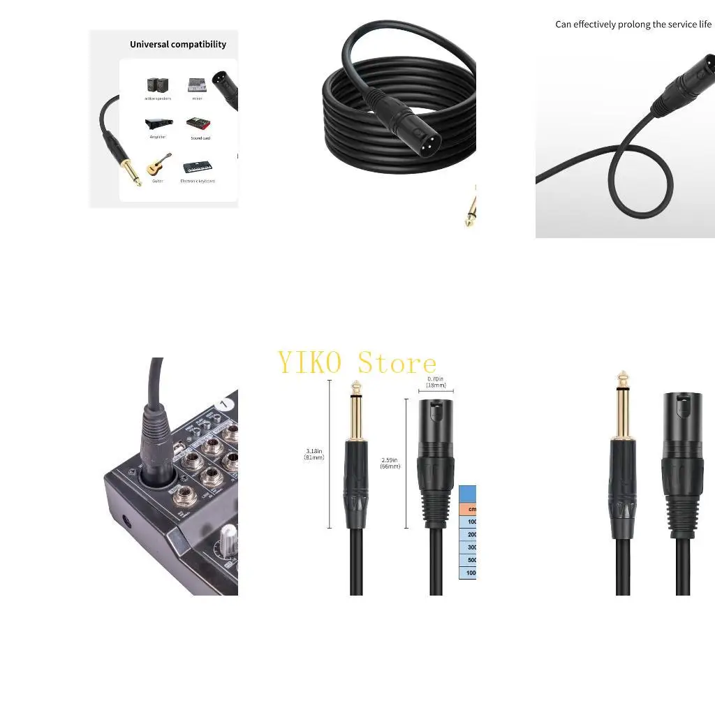 

K32C 1/4Inch to 3Pin Male Cable Double Shielded for Auditory Setups and Instrument