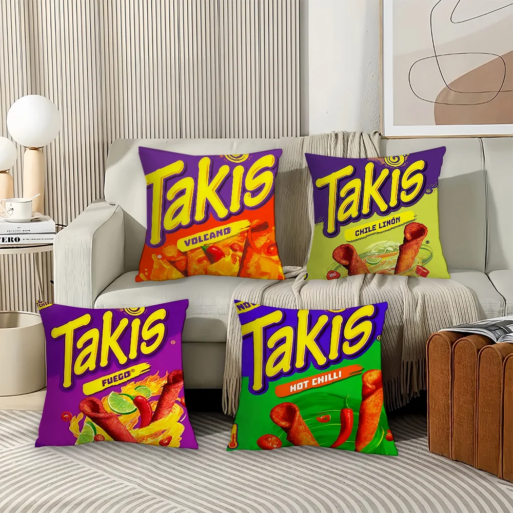 رقائق الذرة وجبات خفيفة T-Takis كيس وسادة وسائد مكتب مناسبة لغطاء الوسادة المزخرف لغرفة نوم السيارة