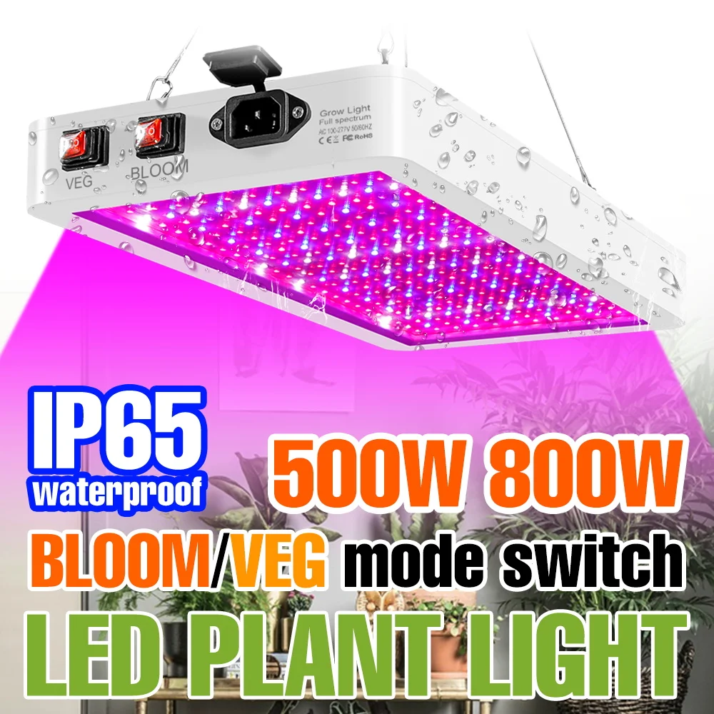 

Светодиодная лампа для выращивания растений полного спектра 800 Вт, лампа для гидропоники, УФ/ИК-излучение, для цветов, фруктов и овощей