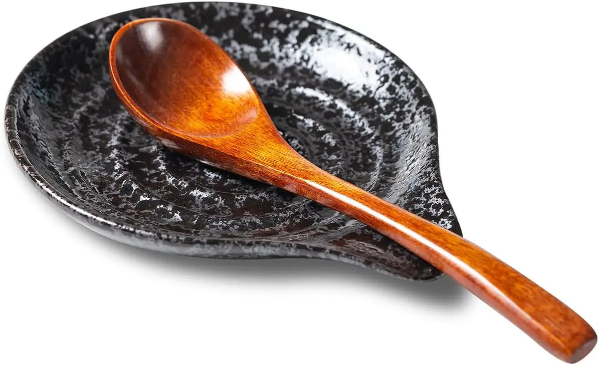 

Ceramic Spoon Rest, 6-Inch Countertop Holder for Utensils, Dishwasher Safe Kitchen Accessory