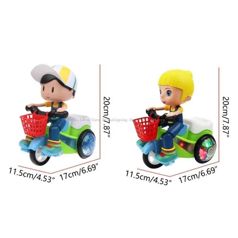 Toddler acrobazie giocattolo motociclistico giocattolo triciclo musicale per bambini ragazze con bambini luminosi per bambini
