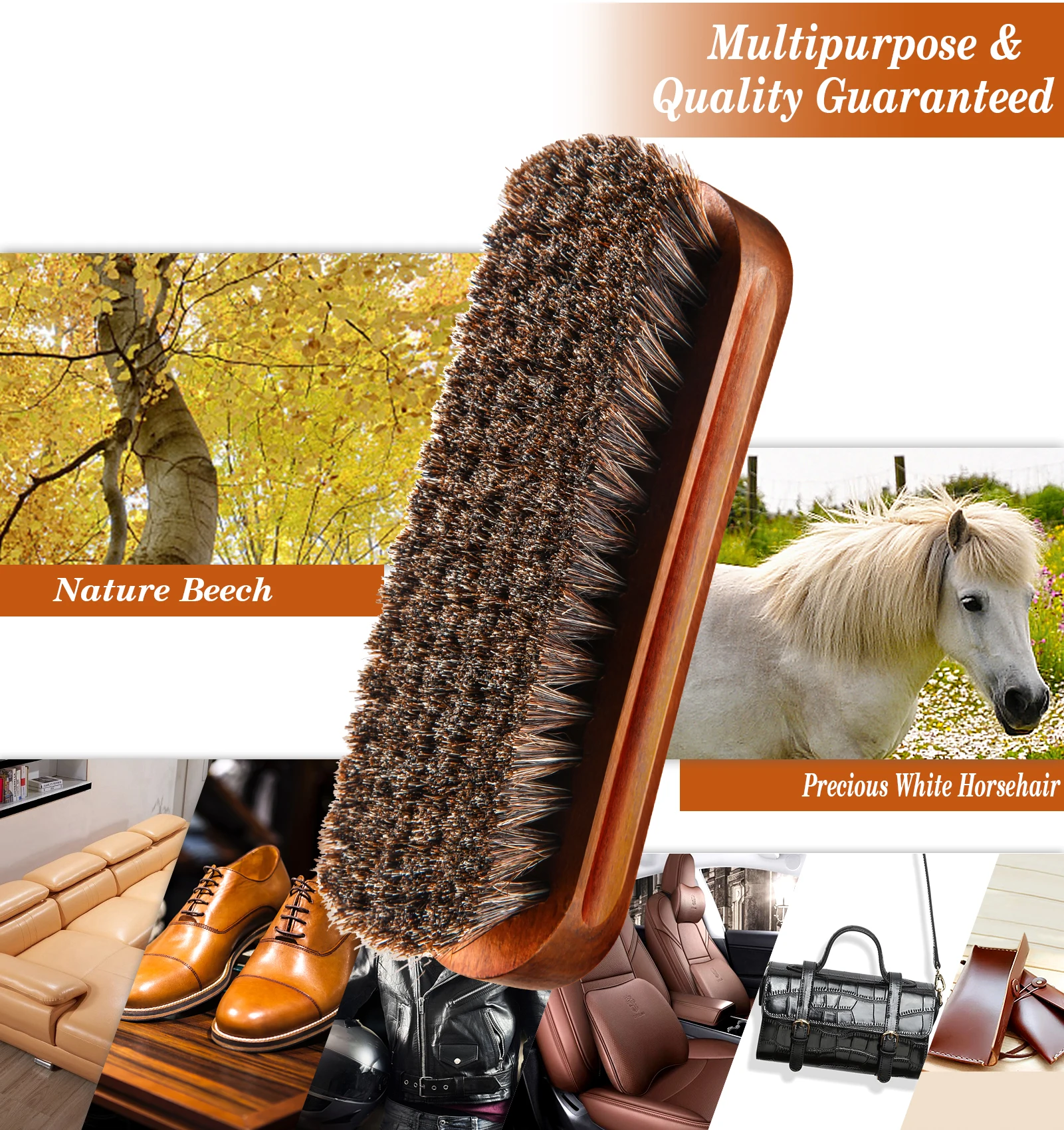 Soft horsehair leather cleaning brush Car interior details Cleaning tool for car cleaning and washing