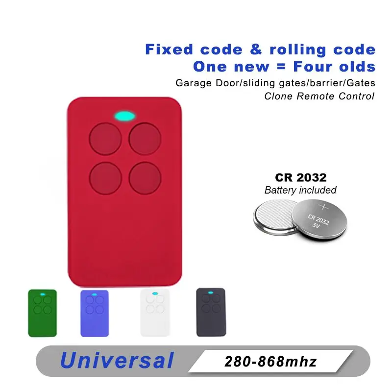 Imagem -04 - Duplicador de Controle Remoto para Garagem Portão Fixo Rolling Code Portão Abridor Chaves Frequências Múltiplas 280mhz868.3mhz 433
