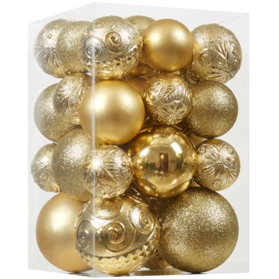 

Christmas Ball Ornaments - 30pcs Shatterproof Christmas Ornaments Set Plastic Hanging Christmas Decorations for Xmas Tree Holid