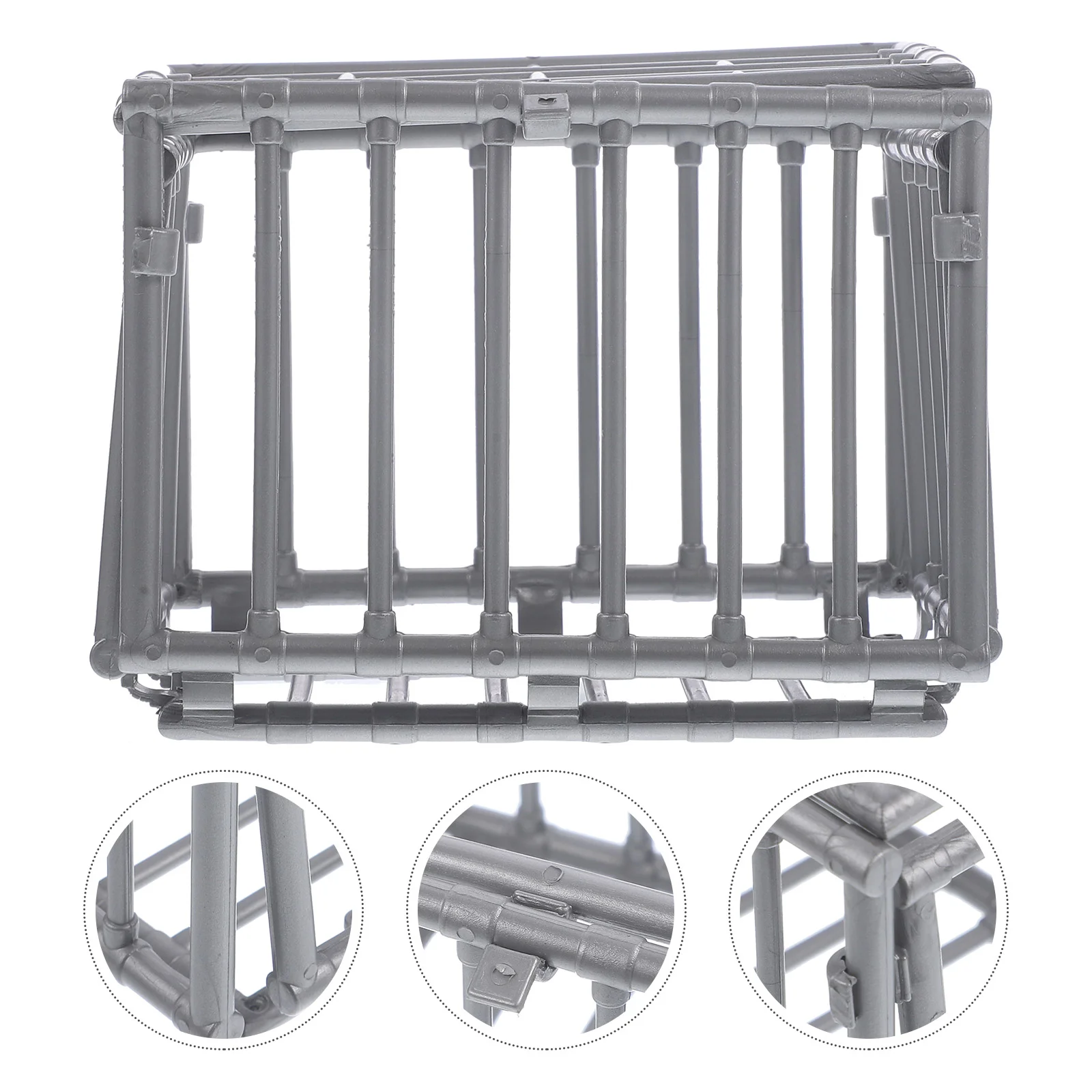 2 Pcs Grid Basket Model Miniature DIY Cage Multi-use Multipurpose Miniatures Craft Plastic House