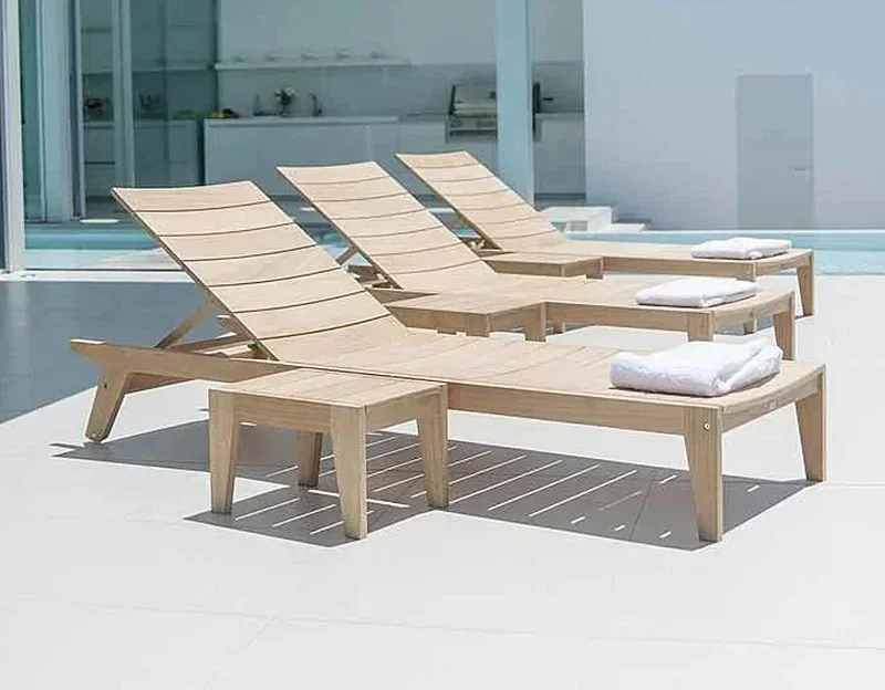 'Poolside White Wood Garden Teak Sun Bed beach Beach Metal Aluminum Chaise Swimming Modern Outdoor Pool Lounge Chairs