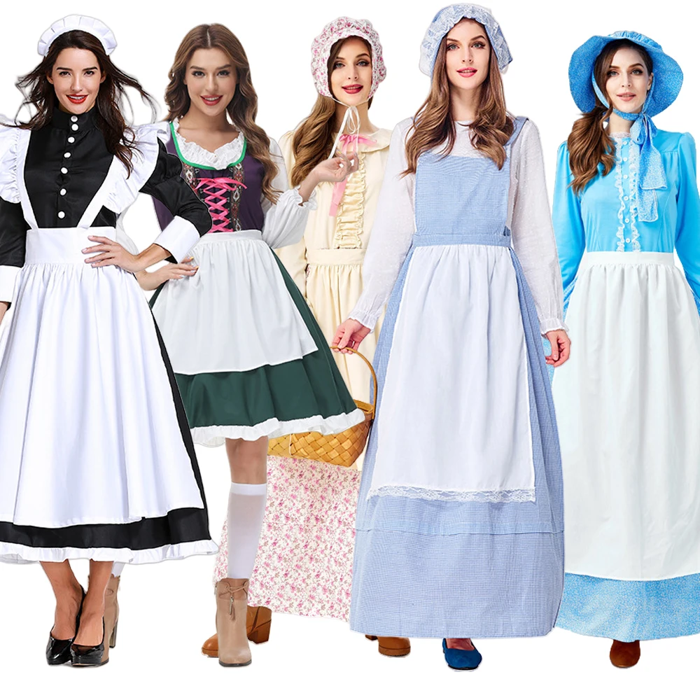 

Костюм на Хэллоуин: Сказочный Волк, Бабушка, Горничная, Девушка с равнинной равнинной местности, из полиэстера, зеленый цвет, женская мода