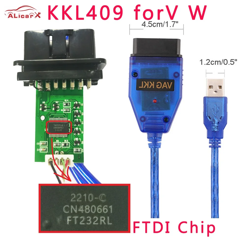 

KKL 409 diagnostic ForVAG OBD2 Diagnostic Scanner forV-W/A-udi/S-eat car Diagnostic Cable 409KKL testing cable