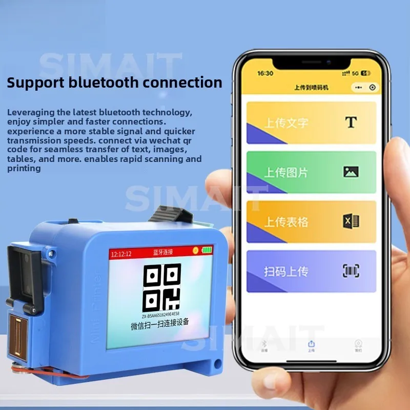 High-Resolution Handheld Inkjet Printer | for Date, QR Code on Food Bag & Curved Surfaces