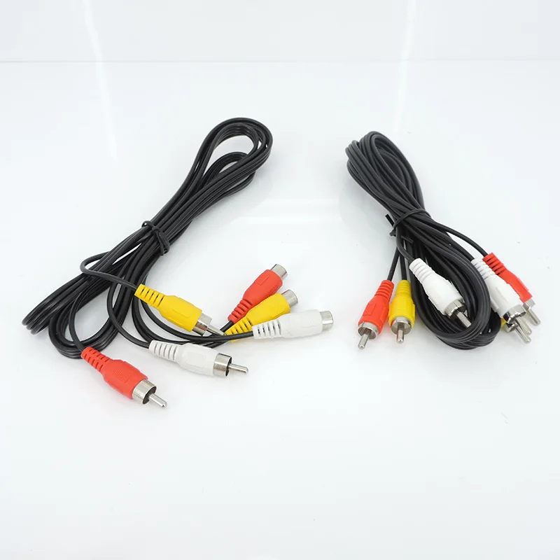 Audio 2 3 RCA Cable male to 2 3 RCA female Jack Plug Stereo to 2RCA 3RCA Socket AV Adapter connector cord  Media Player