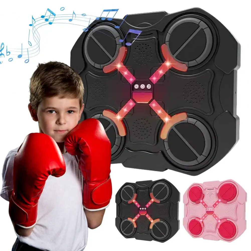 1 Set Music Boxing Machine Wall Mounted Bluetooth-compatible Boxing Workout Device Smart LED Boxing Training Target Punching Pad