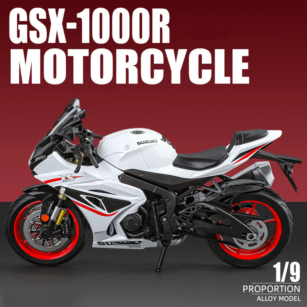 Escala 1:9 liga suzuki GSX-1000R motocicleta brinquedos modelos carros roda pode virou motocicletas com brinquedo leve presente perfeito para meninos