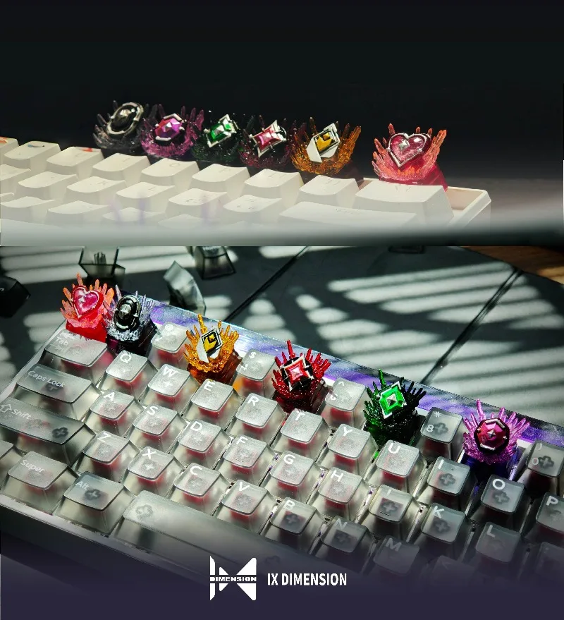 Gameboy Rank Badge Custom Resin Keycaps for Mechanical Keyboards with Crosspost Axis 3D Printed Personality DIY Keyboard Caps