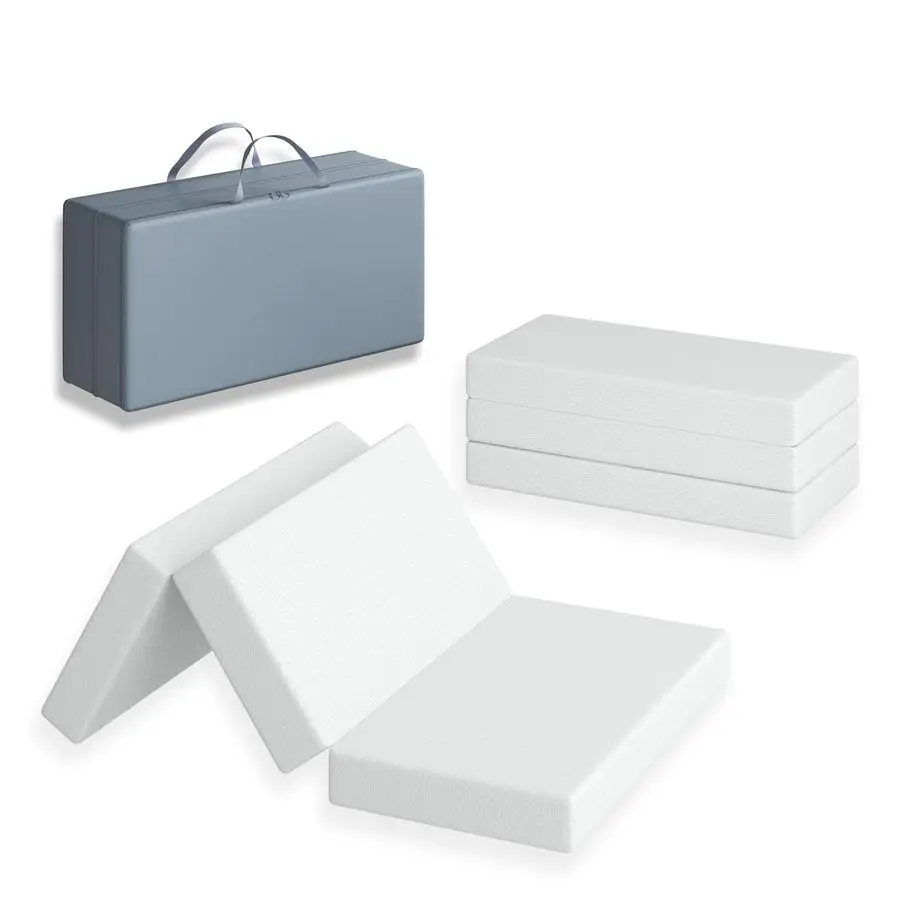 

inch Trifold 38 Lx26 W Mini Mattress, Storage Bag Included, WaterResistant and Removable Cover, Machine Washable, High Density F