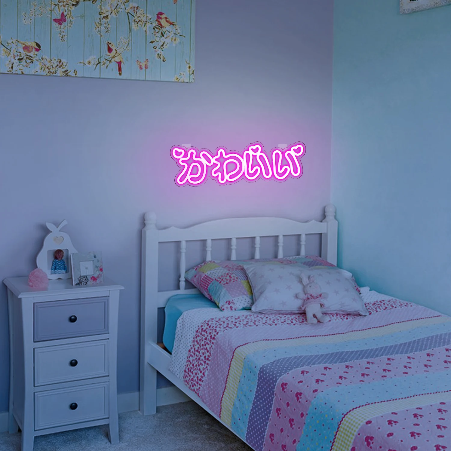 Imagem -06 - Bonito Anime Japonês Led Neon Light Sign Light up Wall Decor Meninas Adolescentes Presente do Quarto das Crianças Festa de Aniversário