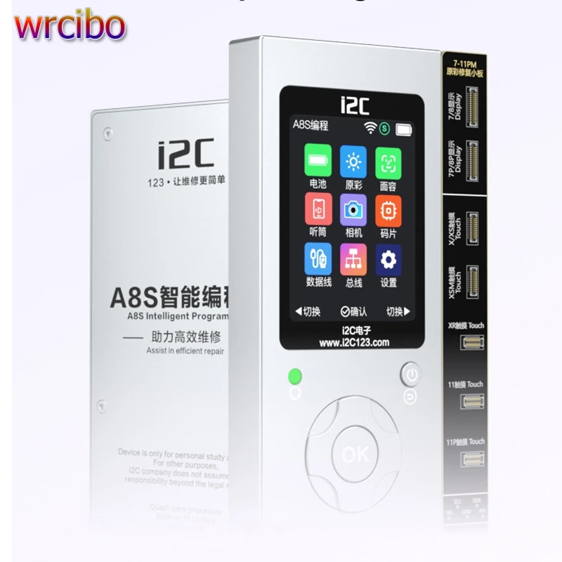 

i2C A8S Programmer For iPhone 7-15 Pro Max Original Screen/True Tone/Battery/Earpiece/Camera/Dot Matrix Face ID Repair Tool