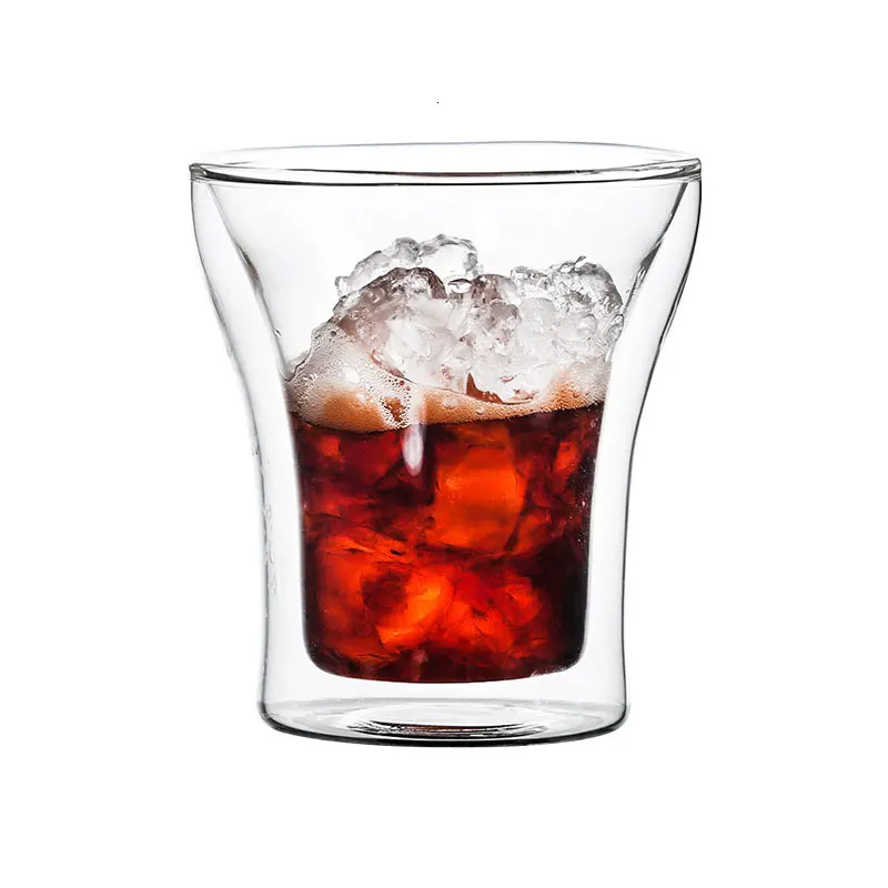 Top Quality Bodum Design Double Wall Glass Coffee Cup Heat Insulation Cappuccino Cold Drink Cup Iced Beer Mug Martini Glass