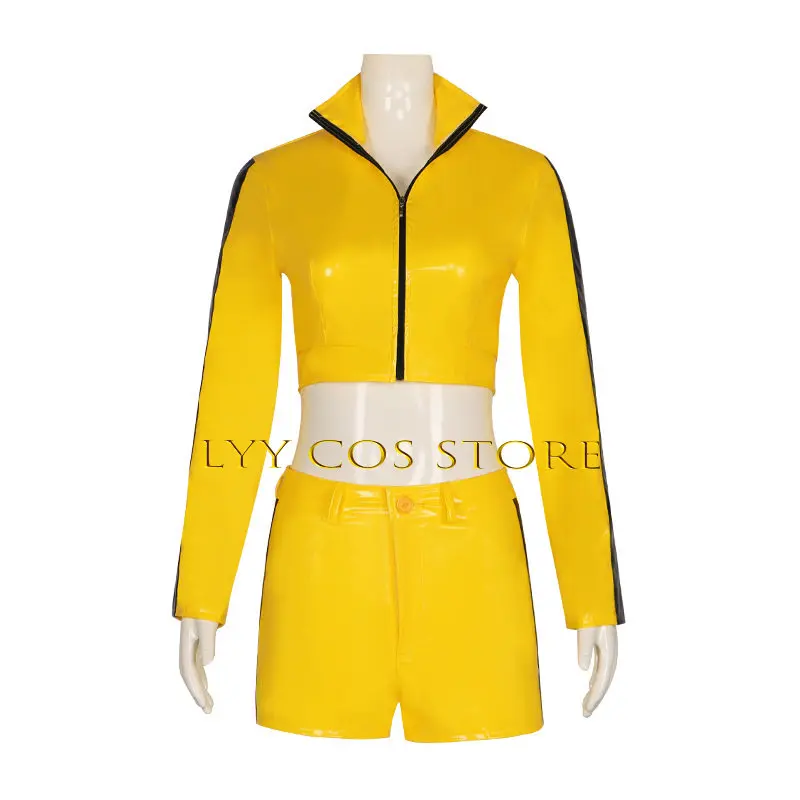 PU Bill Cosplay Costume Anime Women Bride Yellow Sexy Shirt Skirt Suits Halloween Carnival Costume