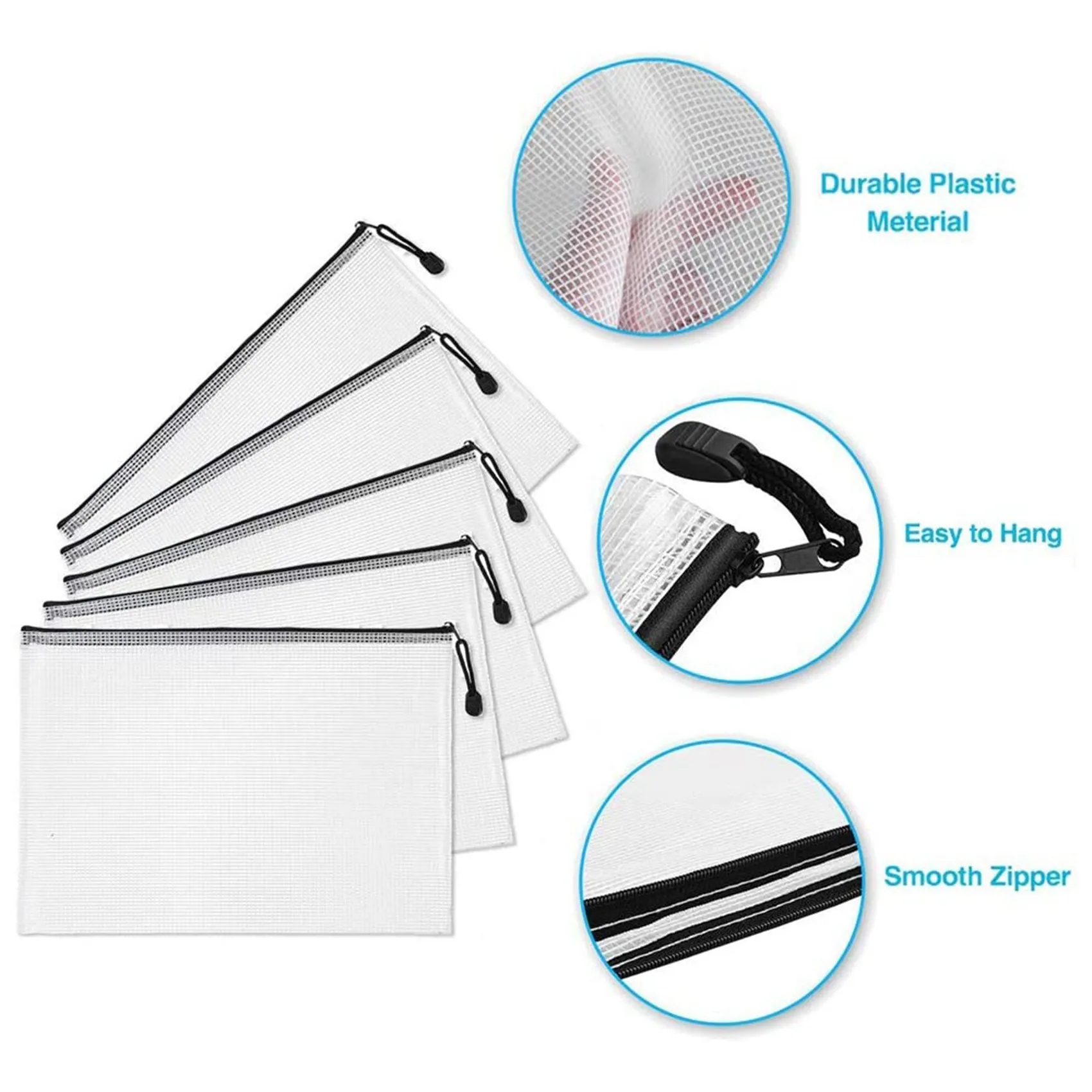 delicate-texture-60pcs-b6-mesh-zipper-pouch-53x77inchwaterproof-zip-bag-for-school-office-supplies-puzzles-games-organizin