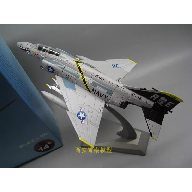 

Diecast 1/100 Scale American Air Force F-4 Ghost Fighter Alloy Aircraft Model Collectible Toy Gift Souvenir Display Ornament
