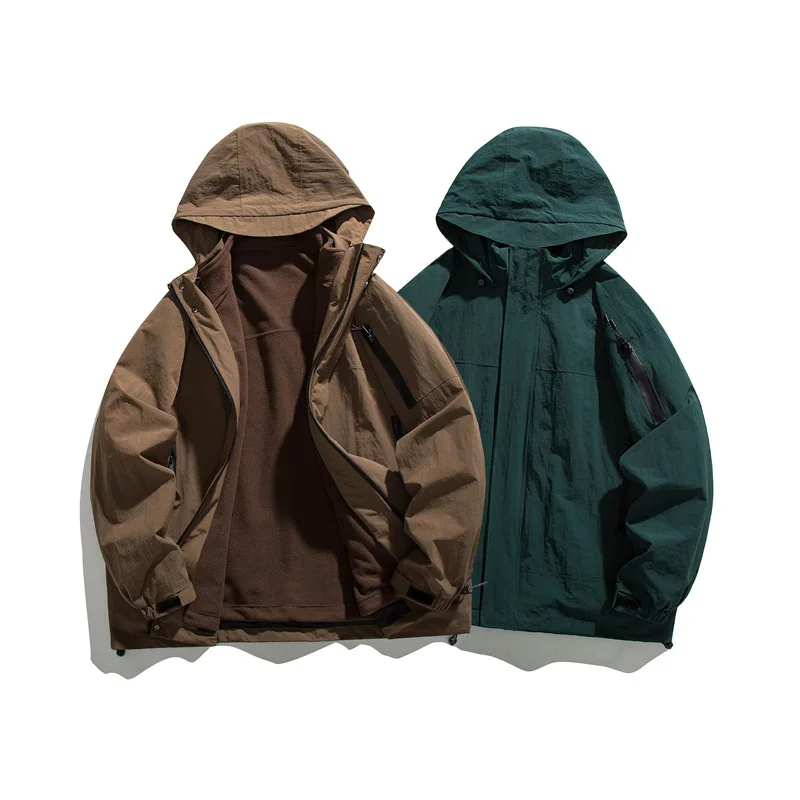 Pop Korean Version Fashion Men’s Solid Color Long Sleeve Hooded Casual Trendy Simple Basic Quilted Jackets Male Clothes Coats To
