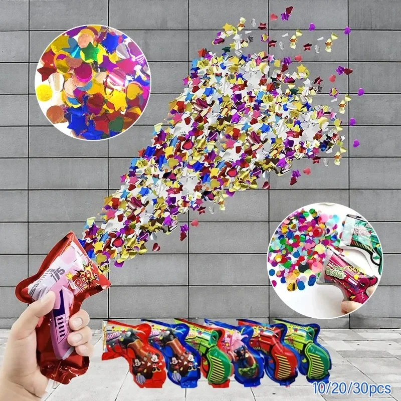 20/30/10 Pcs Handheld Fireworks Cannon, Inflatable Fireworks Toy for Birthday, Wedding Confetti , Graduation Party Confetti