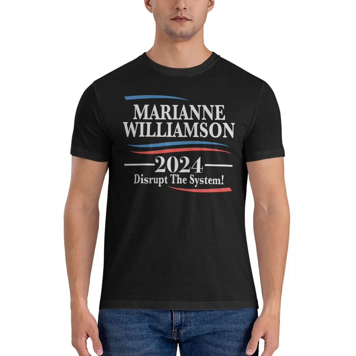 2024 - Disrupt The System T Shirt Marianne Williamson  Clothing Vintage Short Sleeve Crewneck Tee Shirt Unique T-Shirts