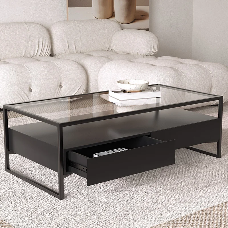 

Прозрачный стеклянный журнальный столик, минималистичный сервис, прозрачный простой журнальный столик, водонепроницаемый эстетический Mesa, вспомогательная мебель для салона