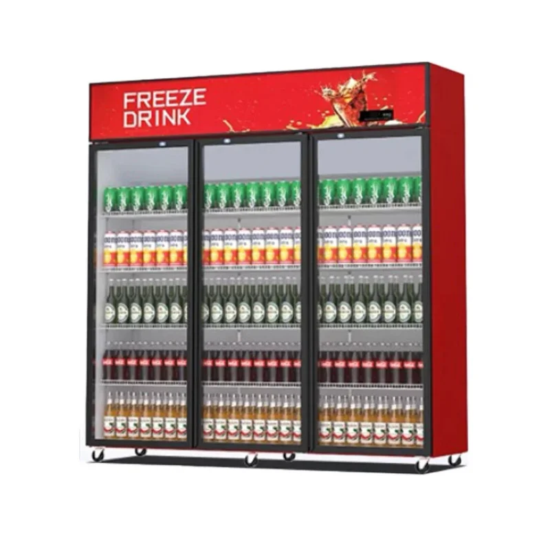 custom.Three-door Beverage Cabinet-cooled Direct Cooling Commercial Refrigerated Display Cabinet Large Capacity Energy Savin