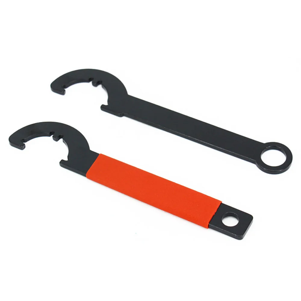 1pcs Round Nut Hook Spanner Mill Holder Half Moon Wrench for Floor Heating Pipes and Cars Walnut With Non-Slip Handle