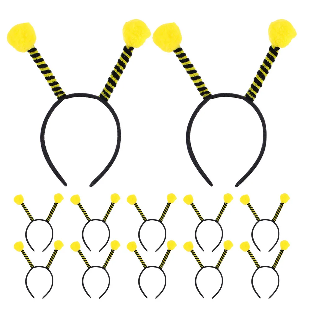 

Набор из 12 легких повязок на голову с антеннами пчелы и помпонами для взрослых, для костюмированных вечеринок и уличных мероприятий