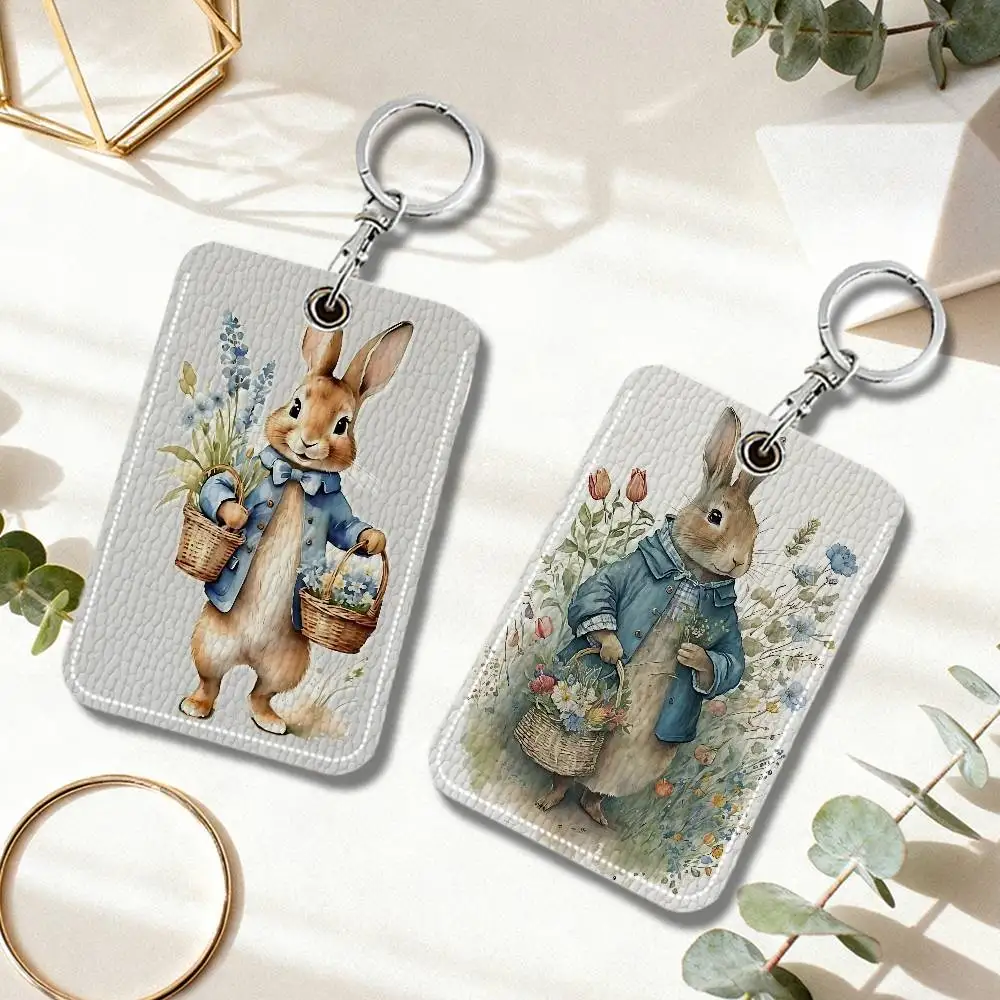 

Easter Rabbit Keychain Card Holder, Badge Credit Card Holder, Student ID Card Holder, Bus Cards Cover