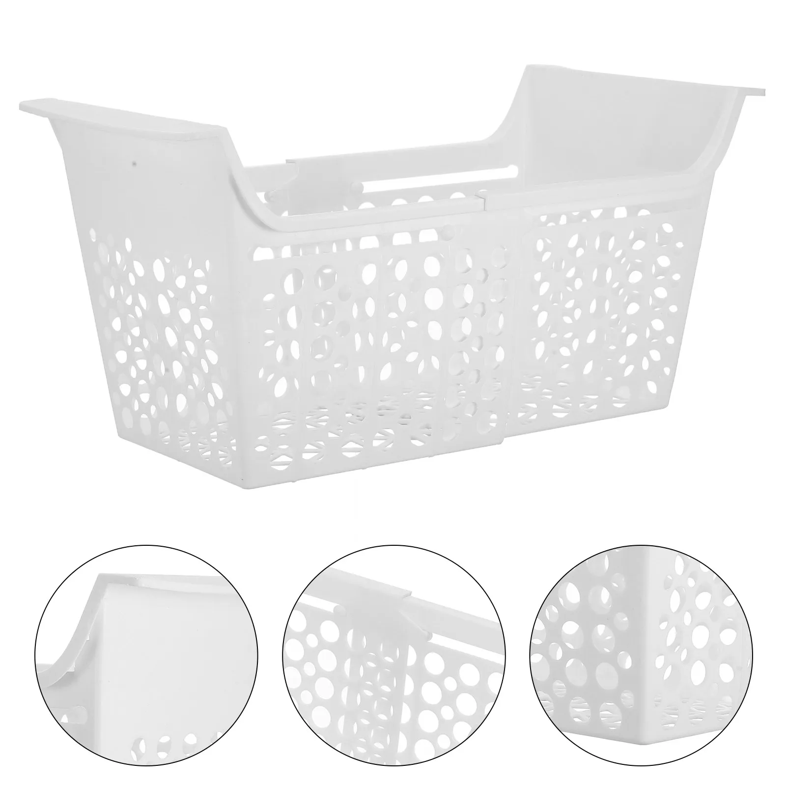 Chest Freezer Storage Basket Expandable Plastic Organizer Bin Adjustable Length Deep Freezer Organizer Basket with Drainage