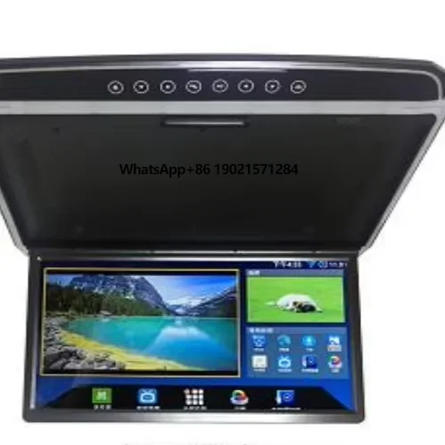 Factory Hot selling  Roof Foldable Android Monitor Super slim ceiling car monitor car  TV LED display screen