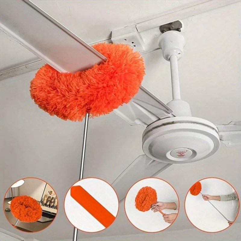 

Orange Color, Dust Removal And Cleaning Brush, Scalable, With A Long Handle Design, Flexible Stainless Steel, Easy To Clean Dust