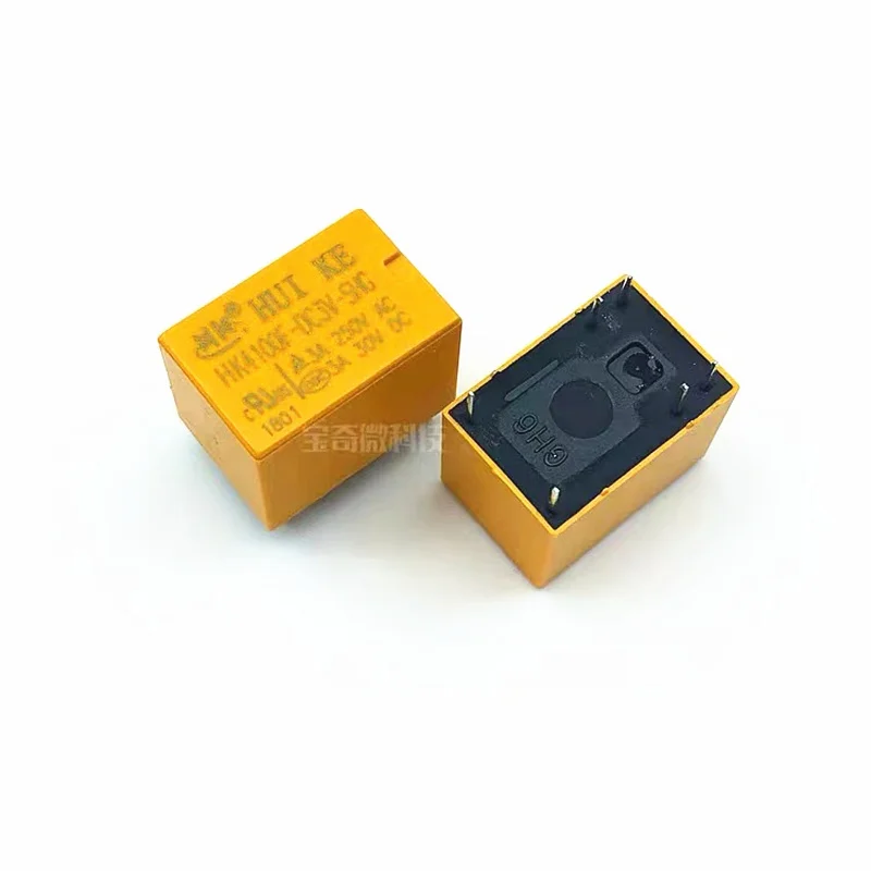 20Pcs Original HUIKE HK4100F-DC3V/5V/9V/12V/24V-SHG Small Signal Relay 3A 250VAC 6 Pin Through Hole Electronic Relay