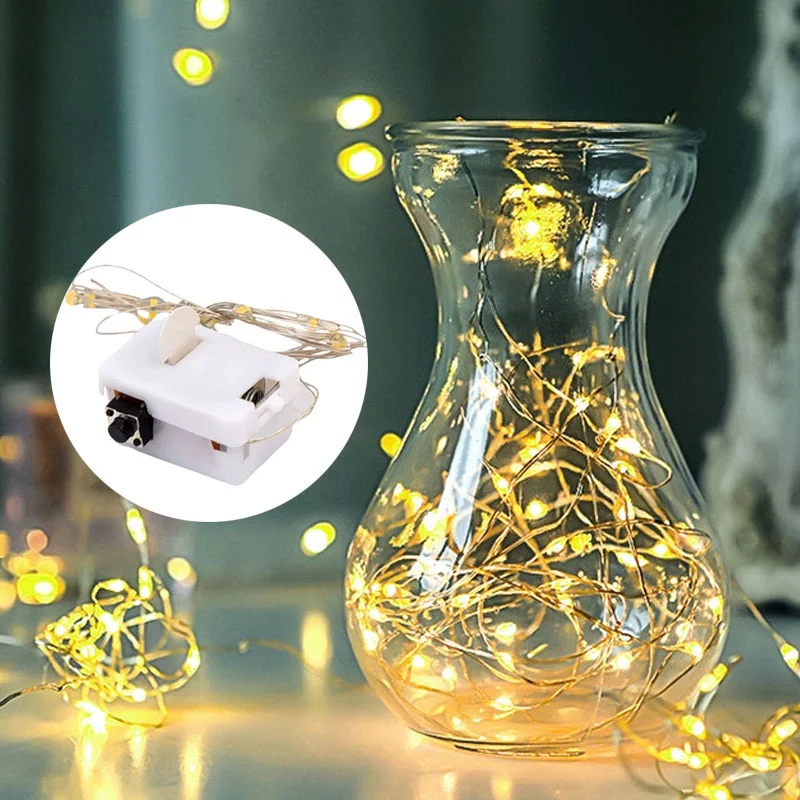 1/3/5pcs Light String Fairytale Copper Wire Battery Operated Decorative Wedding Birthday Party 1M 2M 3M 5M LED 4 Modes