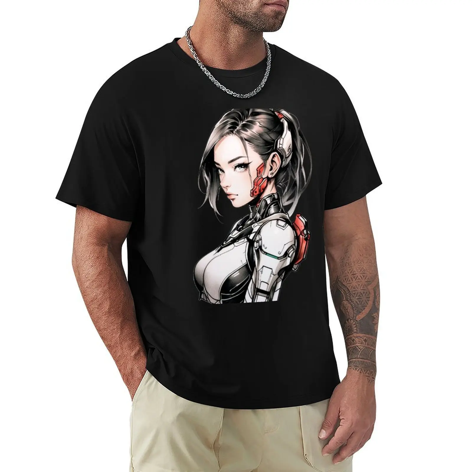 Cyborg Girl T-Shirt Work Duty Casual T-Shirt