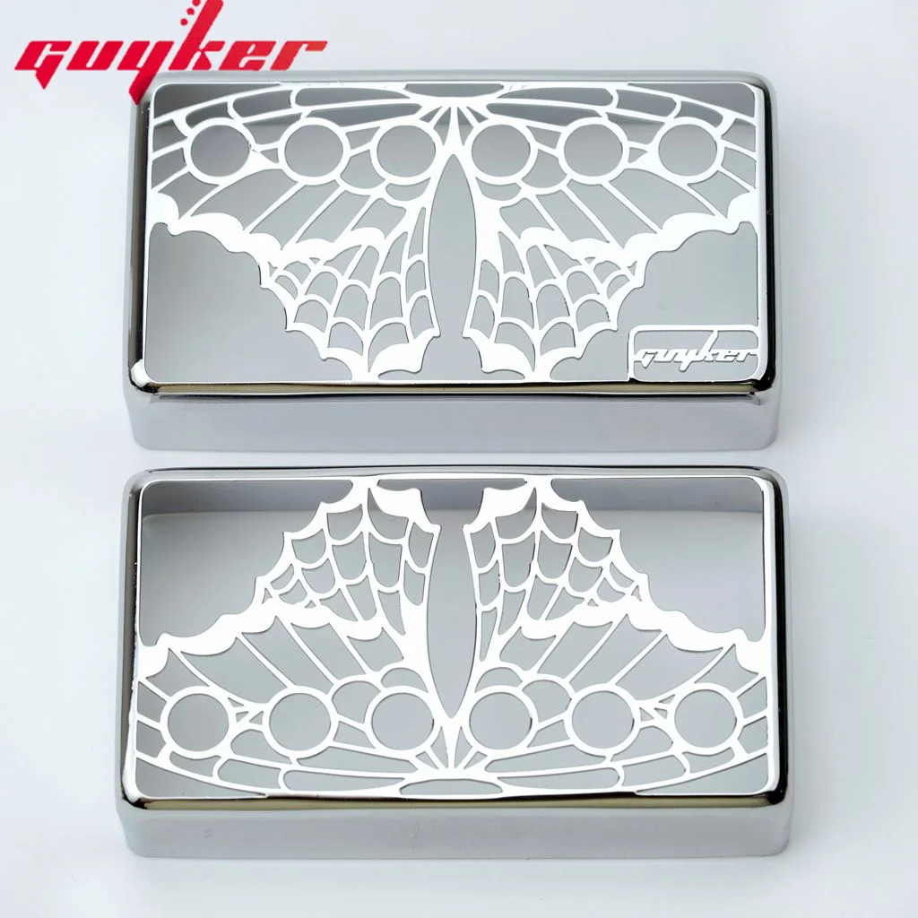 Guyker Humbucker Pickup Cover Cupronickel 50mm and 52mm Pole Spacing Butterfly Hollow Out Pickups Frame Set  For LP Guitar PC008