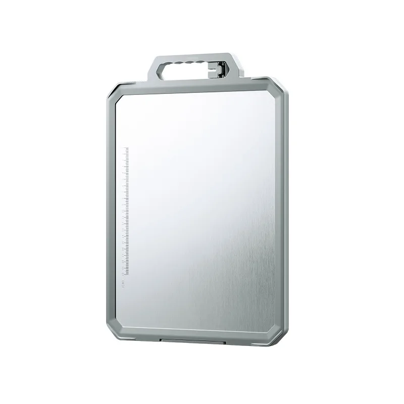 Stainless Steel Chopping Board Large Double-Sided Metal Cutting Board With Sharpener For Kitchen